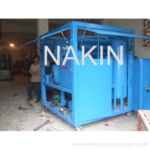 Double stages vacuum insulating oil purifier
